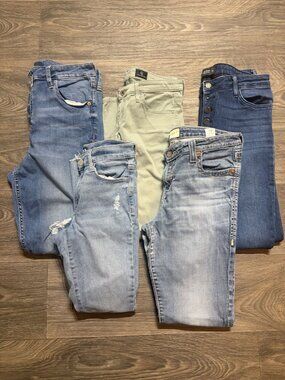 5lb Craft Lot Big Star AG Gap Various Denim Blue Jeans Distressed DIY Upcycle